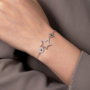 Bracelet en Argent Sterling 925 avec Pendentif Etoile