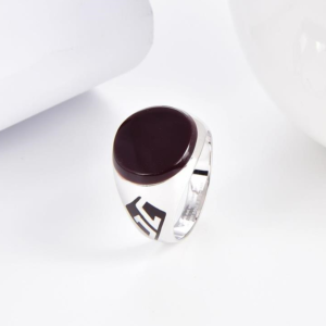 bague émaillée noire