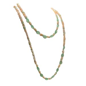 Perles synthétiques haut de gamme avec pierres vertes
