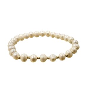 Bracelet de perles naturelles et boules d'or