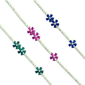 bracelet rivière fleurs multicolores