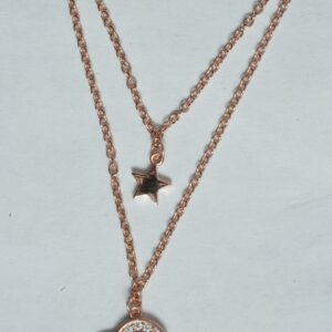 collier étoile lunaire rose