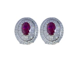 Boucles avec pierre en violet