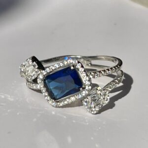 Bague rectangulaire duo