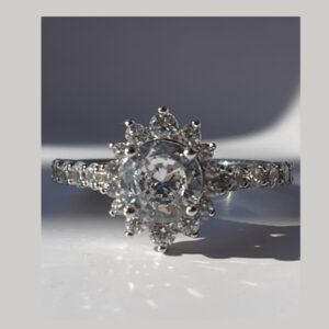 bague solitaire pierre ovale