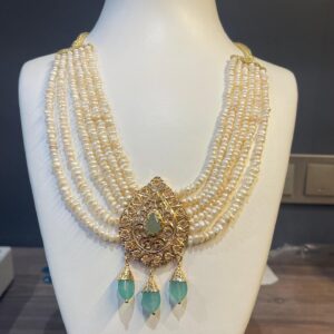 collier de perles naturelles et argent rhodié